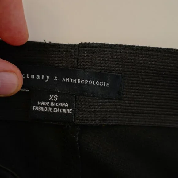 Sanctuary x Anthropologie Gray Black Brown Plaid Dress Pants XS 27 / 27.5 Polyes - Picture 4 of 8